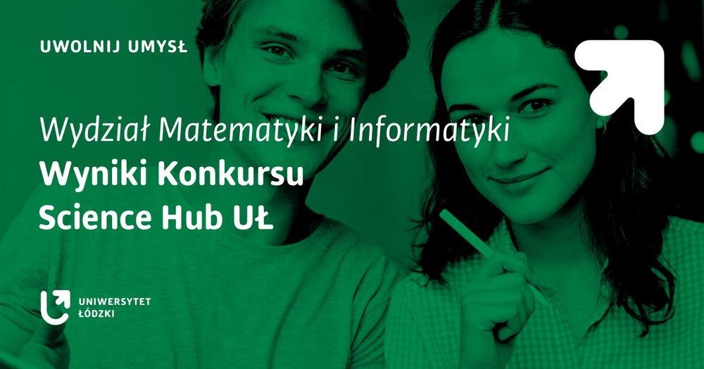 grafika w zielonym kolorze z uśmiechniętymi młodymi ludźmi, z napisami 