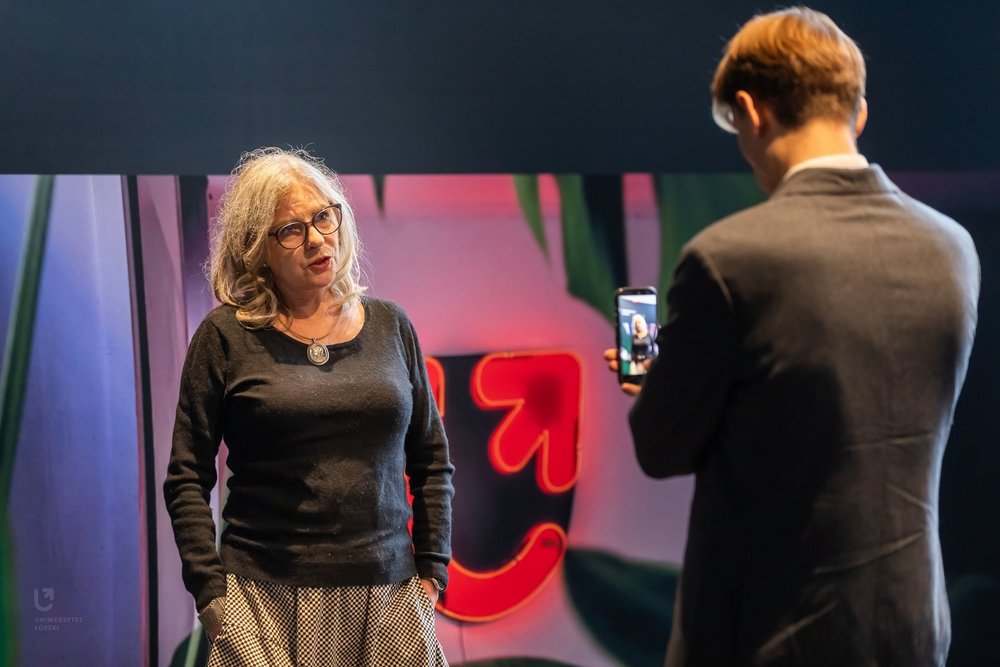 dr hab. Dorota Merecz-Kot, prof. UŁ (WNoW) podczas śniadania prasowego UŁ