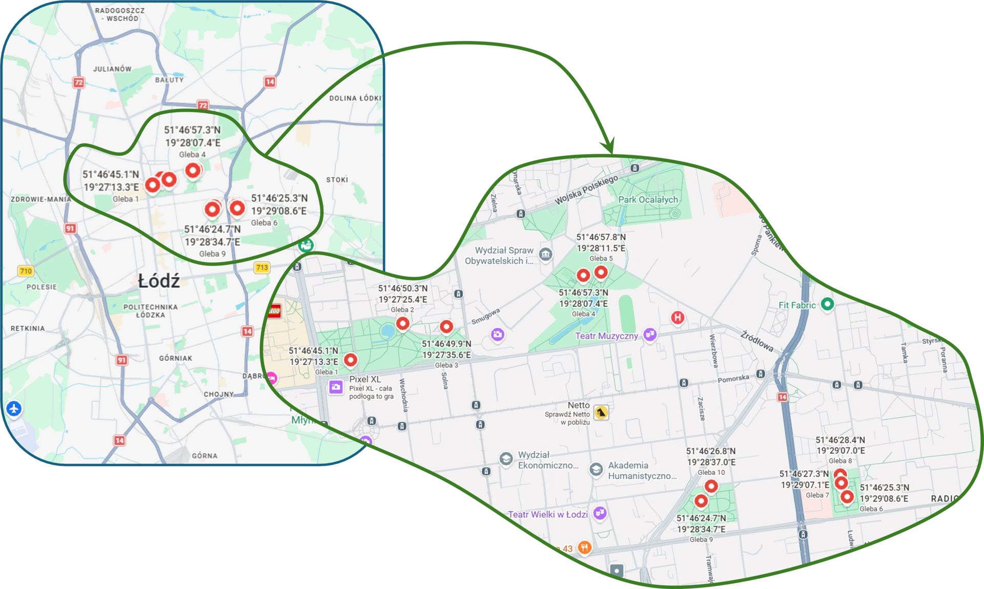 a map of the area under study